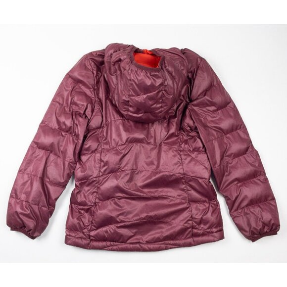 Patagonia Hi-Loft Down Sweater Hoody Jacket Girl's Large 12 Youth Burgundy 68212 - Picture 4 of 16